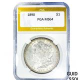 1890 Morgan Silver Dollar PGA MS64