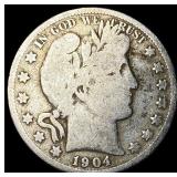 1904-S Silver Barber Half Dollar NICELY CIRCULATED