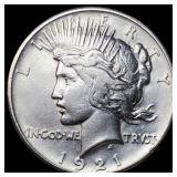1921 Silver Peace Dollar NEARLY UNCIRCULATED