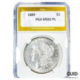 1889 Morgan Silver Dollar PGA MS63 PL