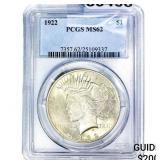 1922 Silver Peace Dollar PCGS MS62
