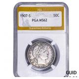 1907-S Barber Half Dollar PGA MS62