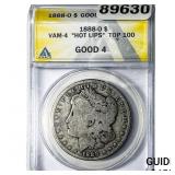 1880-D Morgan Silver Dollar ANACS GOOD4 HOT LIPS