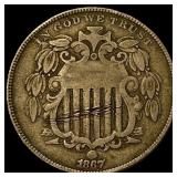 1867 Shield Nickel NICELY CIRCULATED
