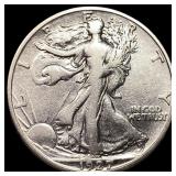 1927-S Silver Walking Liberty Half Dollar  NEARLY