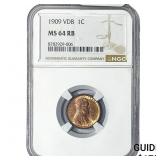 1909 Wheat Cent NGC MS64 RB