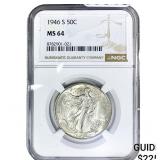 1946-S Walking Liberty Half Dollar NGC MS64