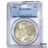 1922 Silver Peace Dollar PCGS MS64