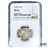 1935-S Buffalo Nickel NGC MS64