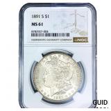 1891-S Morgan Silver Dollar NGC MS61