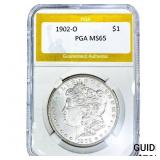 1902-O Morgan Silver Dollar PGA MS65