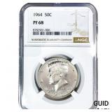 1964 Kennedy Half Dollar NGC PF68