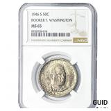 1946-S Booker T Half Dollar NGC MS65