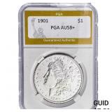 1901 Morgan Silver Dollar PGA AU58+