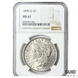 1890-O Morgan Silver Dollar NGC MS62