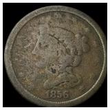 1856 Braided Hair Half Cent NICELY CIRCULATED