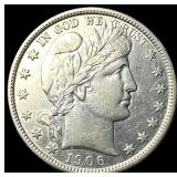 1906-D Silver Barber Half Dollar ABOUT  UNCIRCULA