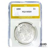 1890 Morgan Silver Dollar PGA MS64