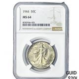 1944 Walking Liberty Half Dollar NGC MS64