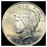 1924 Silver Peace Dollar CHOICE BU
