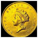 1855 Gold $1 Indian Princess Head CLOSELY UNCIRCUL