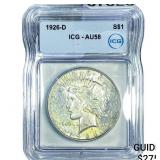 1926-D Silver Peace Dollar ICG AU58