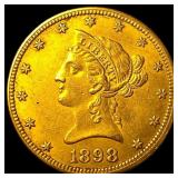 1898-S Gold $10 Liberty Head Eagle CLOSELY UNCIRCU