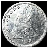 1865 Seated Liberty Quarter NEARLY UNCIRCULATED