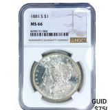 1881-S Morgan Silver Dollar NGC MS66