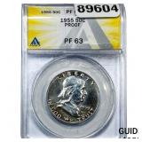 1955 Franklin Half Dollar ANACS PF63 PROOF