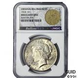 1924 Silver Peace Dollar NGC  Brilliant Unc