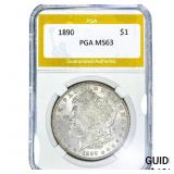 1890 Morgan Silver Dollar PGA MS63