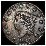 1828 Coronet Head Large Cent NEARLY  UNCIRCULATED