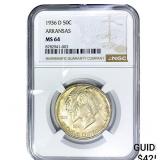 1936-D Arkansas Half Dollar NGC MS64