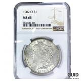 1902-O Morgan Silver Dollar NGC MS63