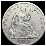 1847-O Silver Seated Liberty Half Dollar  ABOUT U