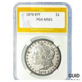 1878 8TF Morgan Silver Dollar PGA MS61