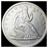 1865-S Silver Seated Liberty Half Dollar  CLOSELY