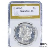 1879-S Morgan Silver Dollar PGA MS63+ PL