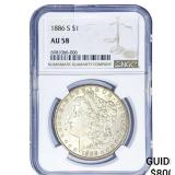 1886-S Morgan Silver Dollar NGC AU58