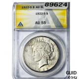 1922-S Silver Peace Dollar ANACS AU55