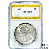 1890 Morgan Silver Dollar PGA MS64