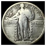 1918-D Silver Standing Liberty Quarter  LIGHTLY C