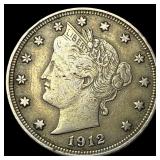 1912-S Liberty Head Nickel NEARLY  UNCIRCULATED