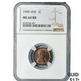 1909 Wheat Cent NGC MS64 RB