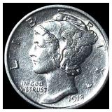 1918-D Silver Mercury Dime  CHOICE AU