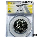 1955 Franklin Half Dollar ANACS PF66 PROOF