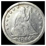 1854 Arrows Seated Liberty Quarter LIGHTLY CIRCULA