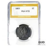 1803 Draped Bust Large Cent PGA VF35