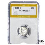 1928-S Mercury Silver Dime PGA MS65 FB